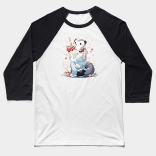 A ferret enjoying a frosty Baseball T-Shirt